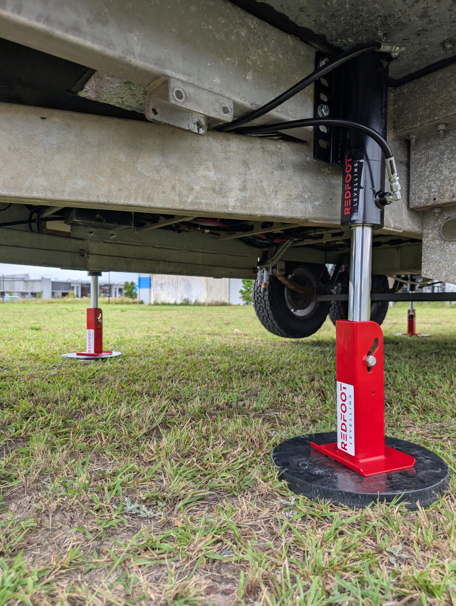 Close up shot of Redfoot Hydraulic flip legs