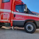 Front shot of vehicle being levelled by AutoLift system